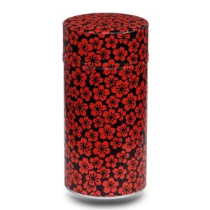 große Washi-Box schwarz mit roter Blume