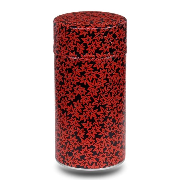 boite-the-washi-K-sunagawa grande boite a the washi noir avec feuille érable rouge