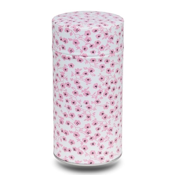 grande boite a the washi blanche avec fleur rose