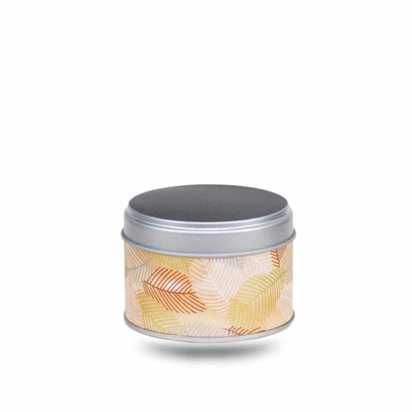 boite-the-washi-S-akane Small metal tea box covered with gold washi paper with gold leaves