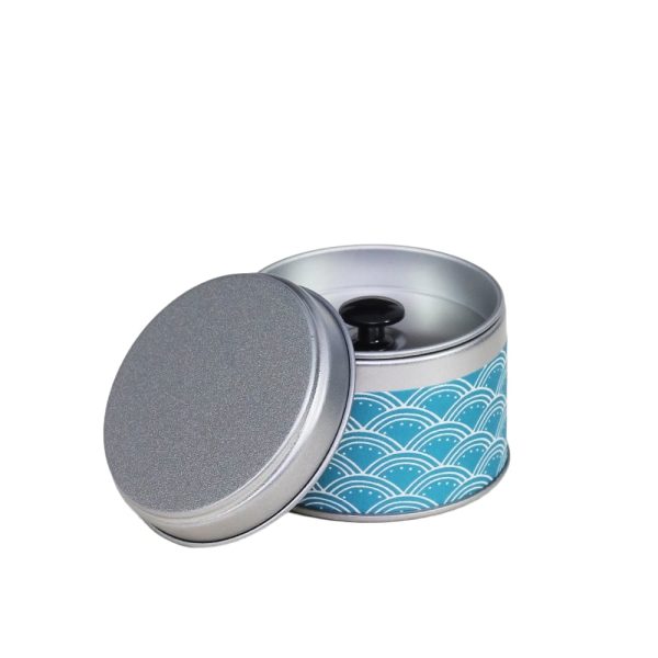 boite-the-washi-S-nami-2 petite boite a the de voyage en métal recouvert de papier washi - ouverte