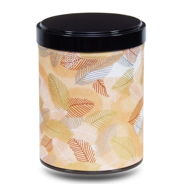 Teedose aus Washi-Papier, goldfarben mit Blatt