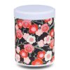 Black washi paper tea box with large flowers