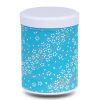 Blue washi paper tea box with stylized flowers