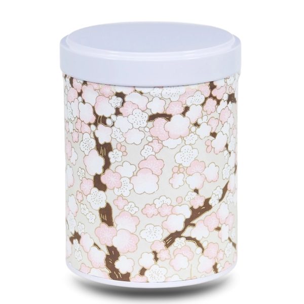 boite-the-washi-W-machi Teedose aus beigem Washi-Papier mit Kirschblüten