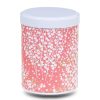 Boite a thé en papier washi rouge avec fleurs cerisier blanches