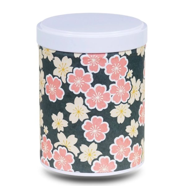 box-the-washi-W-satomi Black washi paper tea box with large yellow and pink flowers
