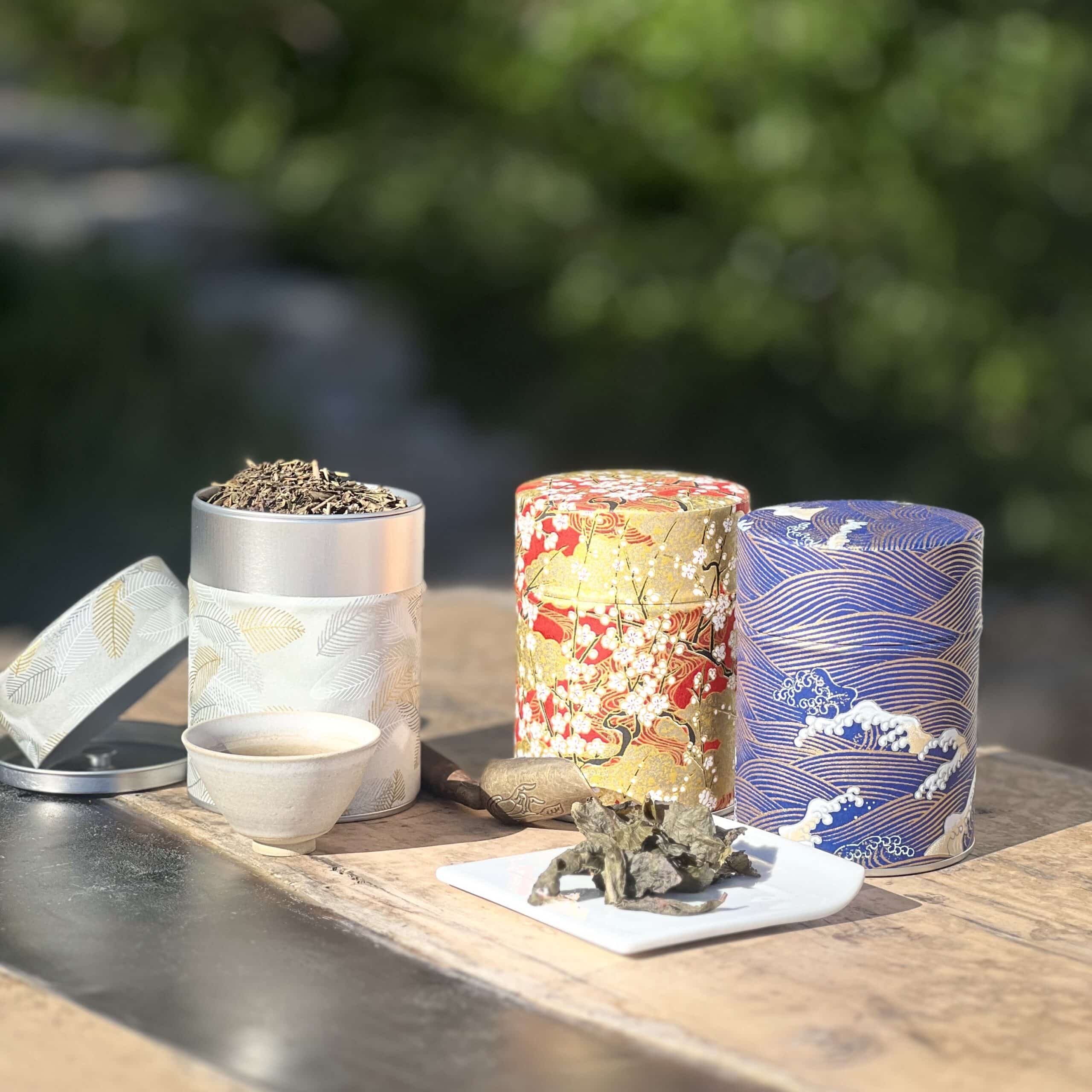 boite a thé washi traditionnelle