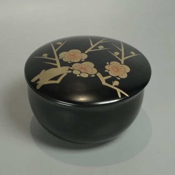 Natsume laque noire avec couvercle interchangeable - Vintage