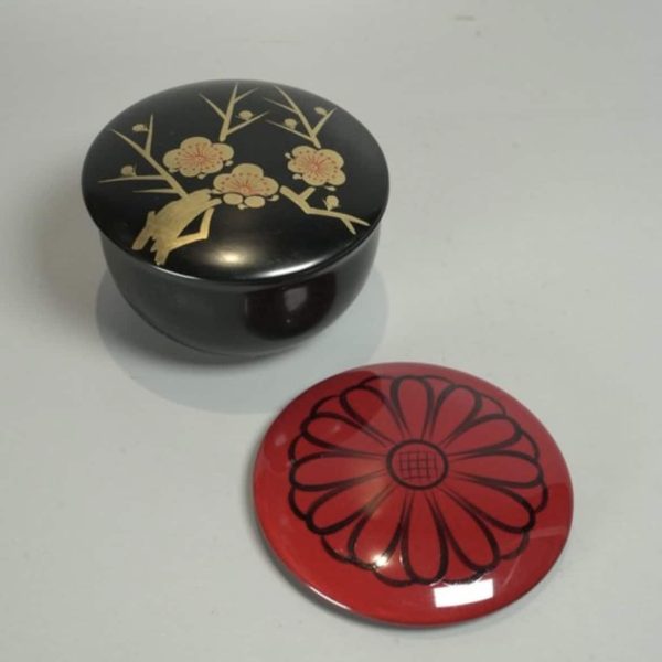 Natsume laque noire avec couvercle interchangeable - Vintage