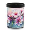 boîte à thé japonaise empilable 100g illustrée Cherry Blossom motif fleurs de cerisier roses avec couvercle noir