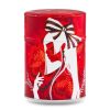 boîte à thé japonaise traditionnelle 100g illustrée Hina motif floral japonais délicat rouge et doré