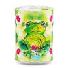 boîte à thé japonaise traditionnelle 100g illustrée Grenouille Zen motif grenouille méditant sur nénuphar