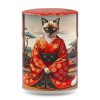 boîte à thé japonaise traditionnelle 100g illustrée Mao Mao motif chats joueurs sur fond pastel
