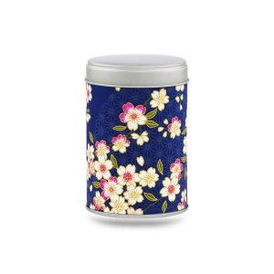 boîte à thé empilable 50g bleu nuit fleurs de cerisier