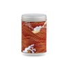 boîte à thé Gobo 50 g washi rouge motif vagues japonaises dorées et blanches, couvercle argenté