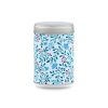 boîte à thé Uchiko 50 g washi clair motif fleurs rouges, couvercle argenté