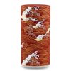 boîte à thé traditionnelle Gobo 150 g washi rouge motif vagues japonaises blanches et dorées, couvercle décoré