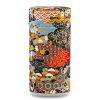 boîte à thé traditionnelle Sanuki 150 g washi multicolore motif fleurs et nuages, couvercle décoré