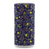 boîte à thé traditionnelle Imabari 150 g washi bleu nuit motif fleurs jaunes et baies rouges, couvercle décoré
