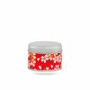 S-228-petite-boite-the-voyage-washi-kihoku boîte à thé Kihoku 20 g voyage washi rouge motif fleurs blanches et dorées, couvercle argenté