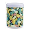 W-103-boite-the-washi-tajimi boîte à thé empilable Tajimi 100 g washi vert motif feuilles dorées et baies rouges, couvercle blanc