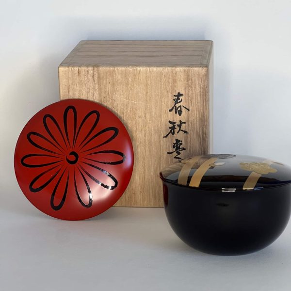 Boîte à thé  – Shunjū (Printemps et automne) Natsume - Bois, Laque - Okamoto Yosaii