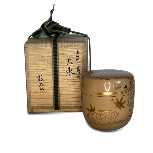 Natsume Nishimura Shōun  de Tatsutagawa, laque de Wajima, Rindogawa maki-e - Bois, Or, nacre