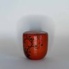 Natsume laqué rouge avec un motif de pruniers sous la lune