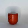 Natsume laqué rouge avec un motif de pruniers sous la lune