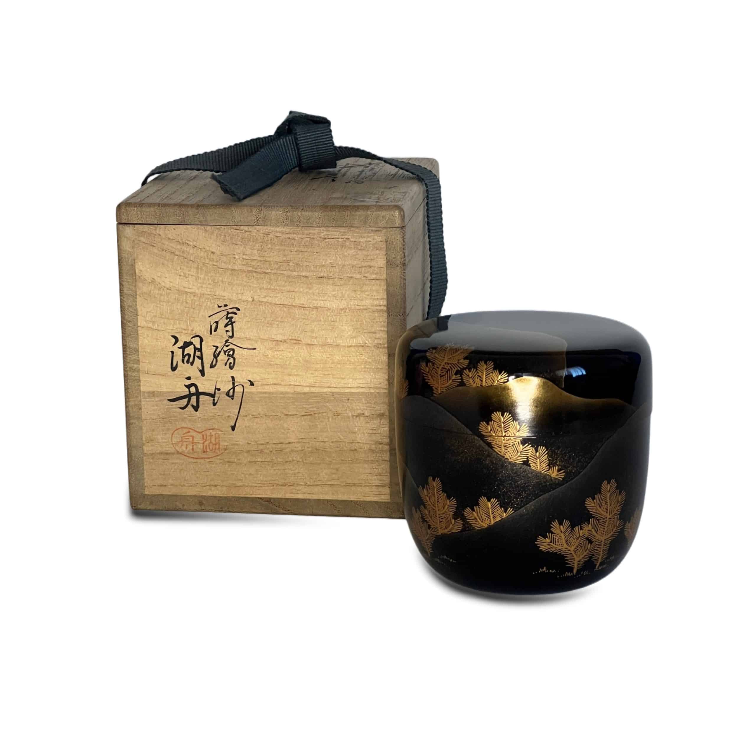 Natsume - Boîte à thé - Bois, laque - Création en laque de Kaga