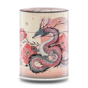 Boîte à thé illustrée traditionnelle – Souffle du cerisier