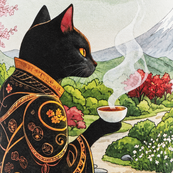 Boîte à thé illustrée traditionnelle – Oyada