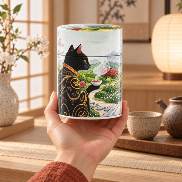 Boîte à thé illustrée traditionnelle – Oyada