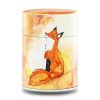 Boîte à thé illustrée traditionnelle – Renard d’or