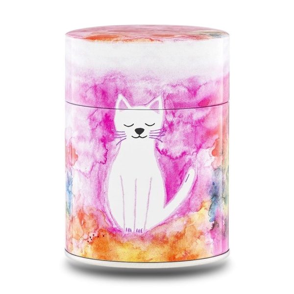 Boîte à thé illustrée traditionnelle – Chat céleste