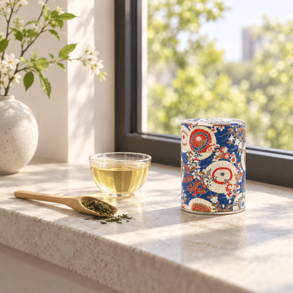 Boîte à thé traditionnelle papier washi – Aioi