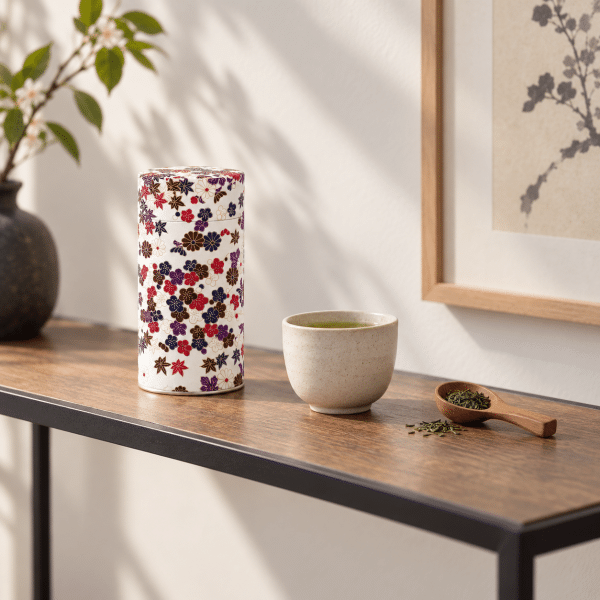 k-208-nishi-ambiance Boîte à thé 150g papier washi – Nishi